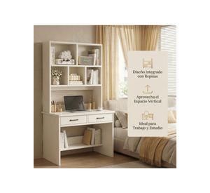 Escritorio Moderno Con Organizador 80x50x170cm Para Oficina Blanco