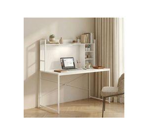 Escritorio Moderno Oficina Con Led Y Organizador 120x50x73cm Blanco