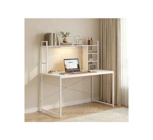 Escritorio Moderno Oficina Con Led Y Organizador 120x50x73cm Blanco