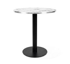 Mesa Redonda Comedor Café Bar Madera Metal 75cm Oslo Blanca
