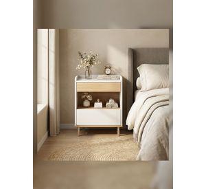 Velador 2 Niveles Con Cajones Bicolor Moderno 45*40*60cm