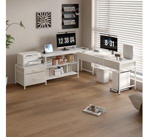 Escritorio Homeoffice Esquinero Forma L Oficina Convertible Blanco