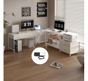 Escritorio Homeoffice Esquinero Forma L Oficina Convertible Blanco