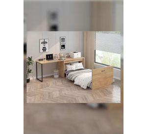 Escritorio Funcional Para Studio Con Cama Plegable 220cm Marrón
