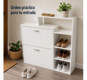Mueble Zapatero Velux Blanco con Repisa Lateral 86,5 x 24 x 90 cm