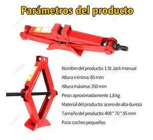 Gata Tijera de 1.5 Todeladas para Autos Pequeños 85mm-350mm