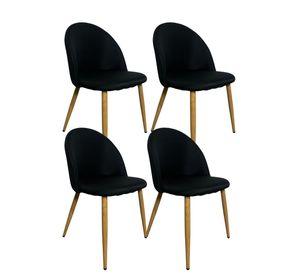 Pack 4 Sillas de Comedor Nordica Gabrielle Tapizada en Lino con Patas Metal