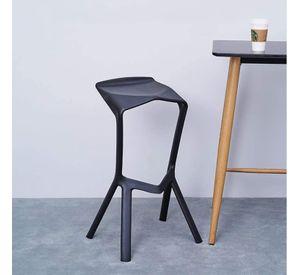 Silla taburete bar apilable negro 51x42x81cm