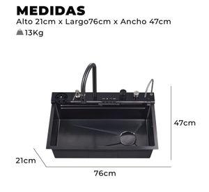 Lavaplatos Cascada Empotrado 76x47x21 Acero Inoxidable