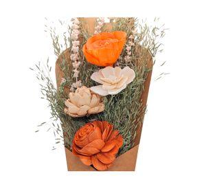 Arreglo kraft flores surtidas 32 cm