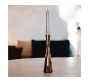 Candelabro metal dorado 22 cm