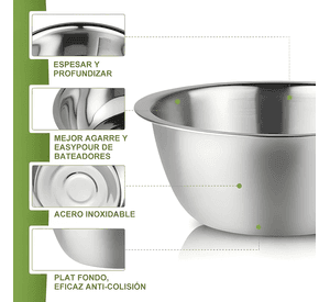 5pc bowl pocillo acero inoxidable reposteria cocina #6