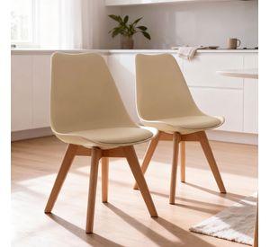 Pack 2 Silla Eames Tulip Beiges