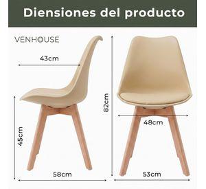 Silla Eames Acolchada Tulip Beige