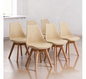 Pack 6 Sillas Eames Tulip Beige