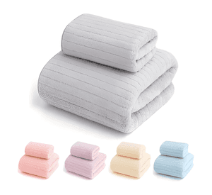 Juego de 2 toallas de baño toalla mano altamente absorbentes