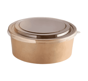 Bowl kraft 1300 ML con tapa (x300) envase delivery ecológico