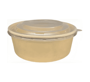Bowl kraft con tapa plástica 1300 ML pack 25 unidades