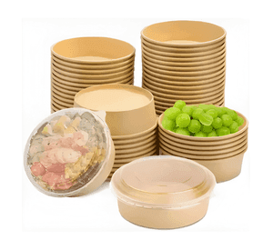 Bowl kraft con tapa plástica 1300 ML pack 25 unidades