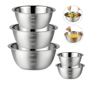 5pc bowl pocillo acero inoxidable reposteria cocina #7