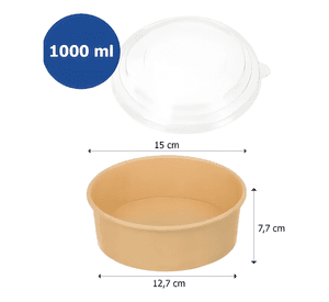Bowl de cocina 1000 ML bowl claro 1l - pack x 300 unidades
