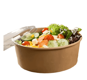 Bowl kraft con tapa plástica 500 ML pack 100 unid