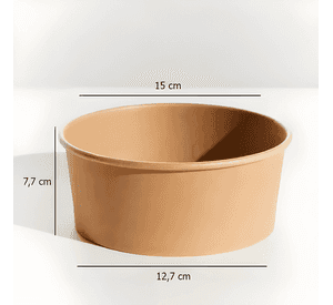 Envase bowl kraft con tapa pet 1000ml (50 unidades) #2