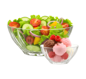1 ensaladera 1.85cc + 6 bowls 350cc vidrio allegra arganda