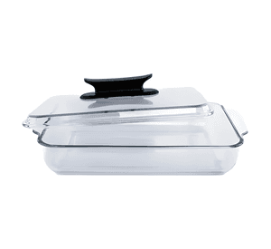 Bol de vidrio templado con tapa de vidrio