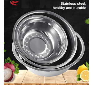 Set 3 bowls ensalada acero inoxidable 22cm repostería