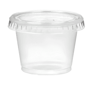 300 pocillos plásticos con tapa para salsas 2oz #2