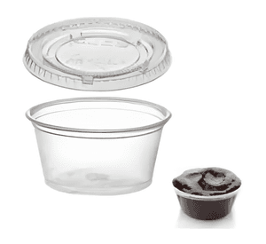300 pocillos plásticos con tapa para salsas 2oz #2