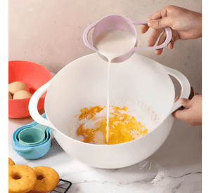 Juego de 8 tazones anidados con tazas medidoras multifuncion