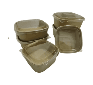Bowl kraft cuadrado c/tapa 650cc 50 unidades Transparente