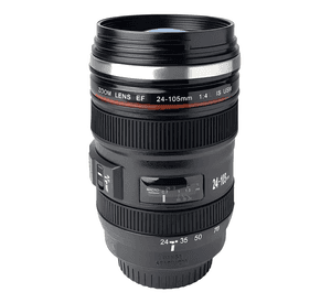 Tazón taza cafe mug tipo lente camara fotografica aluminio