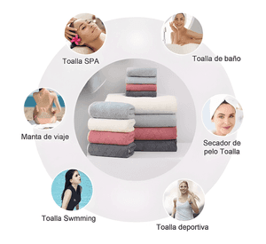 Juego de 8 toallas de baño toalla mano altamente absorbentes