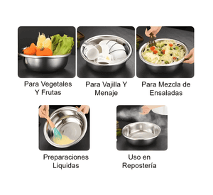 Bowl cocina reposteria ensalada acero inox 26 CM pack x 3