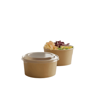 Bowl envase recipiente kraft con tapa pet 1000ml 30u