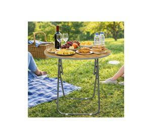 Mesa Plegable Redonda Ideal Hogar y Exterior
