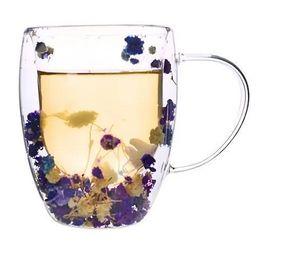 TAZAS DOBLE PARED CON FLORES ETERNAS COLOR MORADAS  350ML 12cm * 8 cm