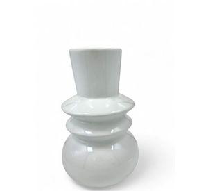 JARRON DECORATIVO DE CRISTAL BLANCO VINTAGE -20 x 7