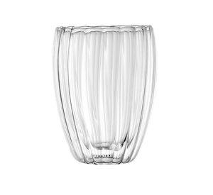 TAZA DE VIDRIO DOBLE PARED CON RELIEVE TRANSPARENTE 350ml