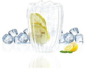 TAZA DE VIDRIO DOBLE PARED CON RELIEVE TRANSPARENTE 350ml