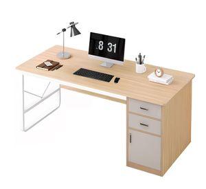 Escritorio Con Cajones 100cm Gabinete Pata Metalica Oficina