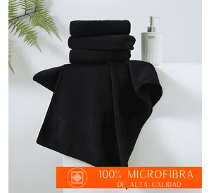 Pack 6 toalla peluqueria hotel barberia spa gym 50x100 Negra
