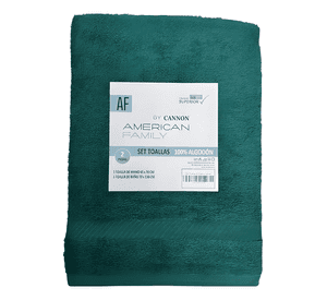 Toalla baño + mano algodon, by, cannon 350gr liso Verde