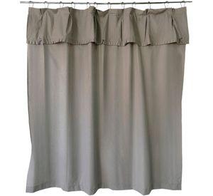 Juego Cortina Recogida para Baño Lisa Gris Perla