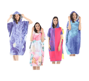 Pack 12 surf poncho cambiador toalla capucha hombre y mujer
