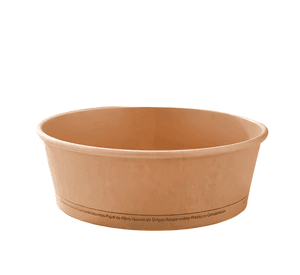 Envase bowl kraft pla 1300cc con tapas 300 unidades