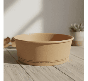 Envase bowl kraft pla 1300cc con tapas 300 unidades
